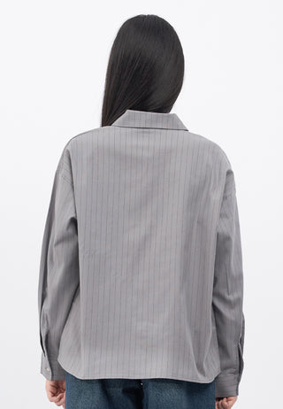 Oversized Long Sleeve Stripe Shirt