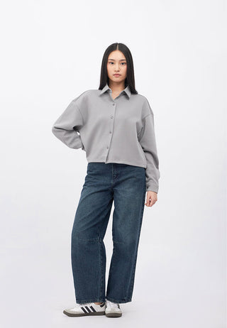 Button Up Long Sleeve Knit Shirt