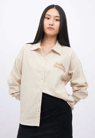 Oversized Long Sleeve Stripe Shirt