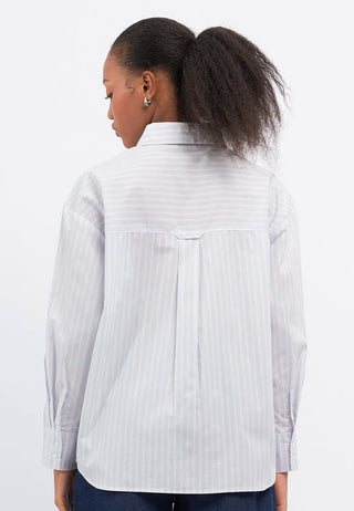 Oversized Long Sleeve Stripes Shirt