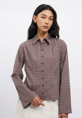 Fitted Long Sleeve Checks Shirt