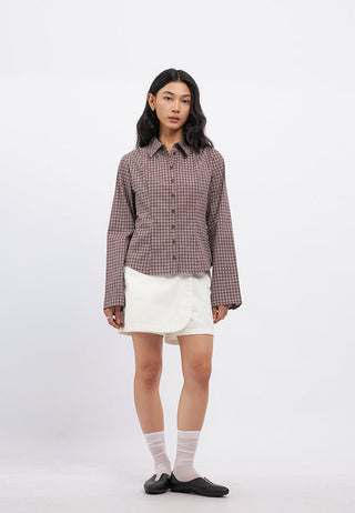 Fitted Long Sleeve Checks Shirt
