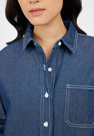 Oversized Long Sleeve Denim Shirt