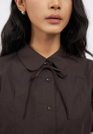 Ribbon Details Short Sleeve Blouse