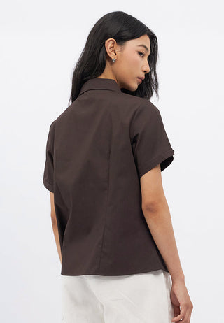 Ribbon Details Short Sleeve Blouse
