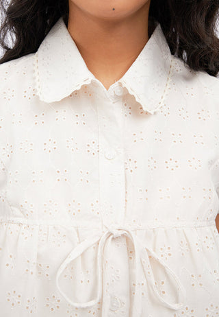 Short Sleeve Blouse with Tie Details