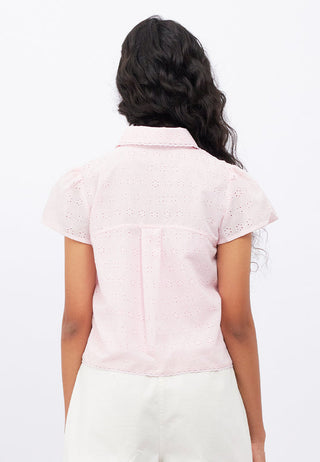 Short Sleeve Blouse with Tie Details