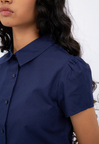 Short Sleeve Blouse with Back Tie