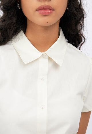 Short Sleeve Blouse with Back Tie