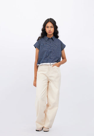 Stripes Blouse with Adjustable Waist