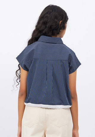 Stripes Blouse with Adjustable Waist