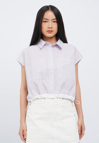 Boxy Drawstring Hem Shirt