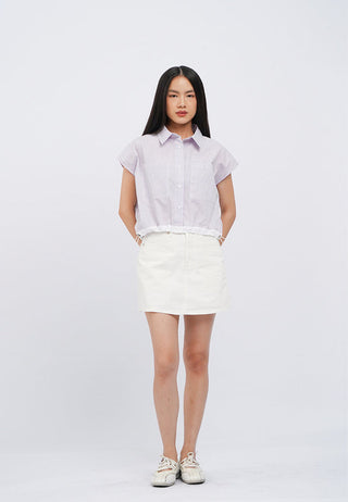 Boxy Drawstring Hem Shirt