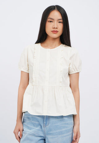 Short Sleeve Peplum Blouse