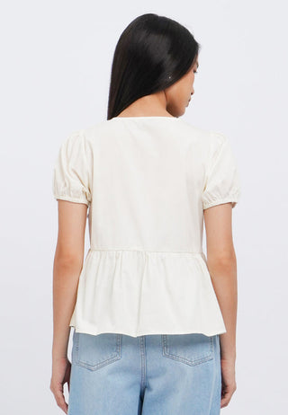 Short Sleeve Peplum Blouse