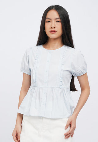 Short Sleeve Peplum Blouse