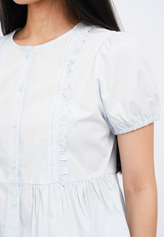 Short Sleeve Peplum Blouse