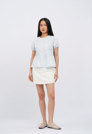Short Sleeve Peplum Blouse