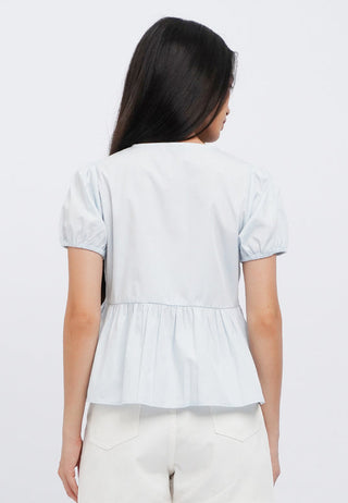 Short Sleeve Peplum Blouse