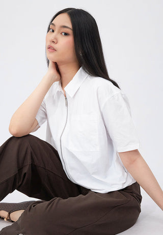 Zip Up Short Sleeve Shirt