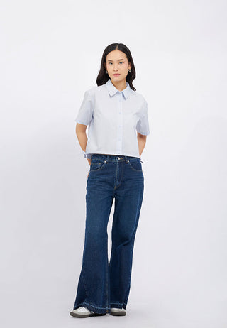 Boxy Drawstring Hem Shirt