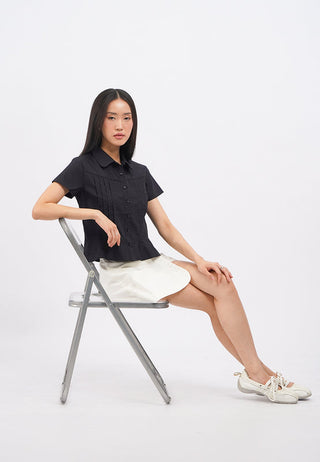 Short Sleeve Peplum Blouse