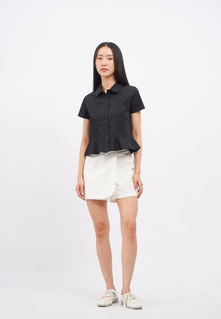 Short Sleeve Peplum Blouse