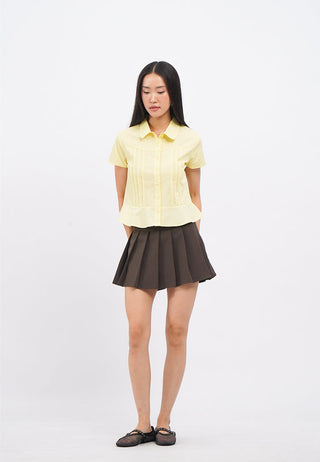 Short Sleeve Peplum Blouse
