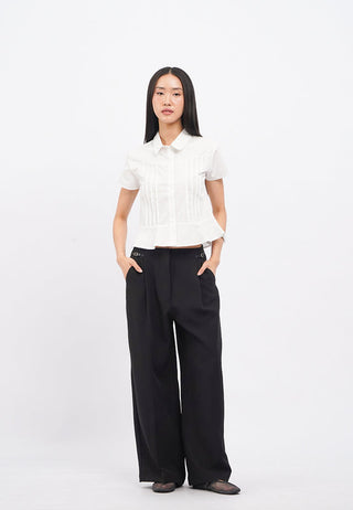 Short Sleeve Peplum Blouse