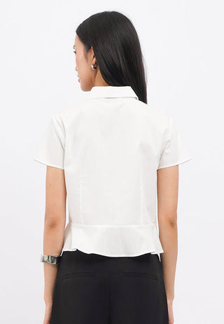Short Sleeve Peplum Blouse