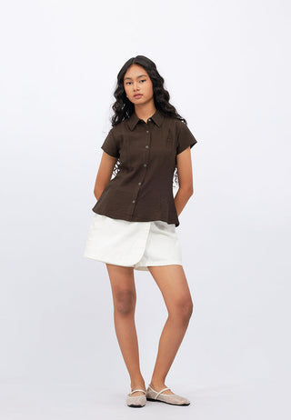 Short Sleeve Textured Blouse