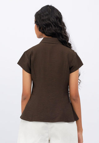 Short Sleeve Textured Blouse