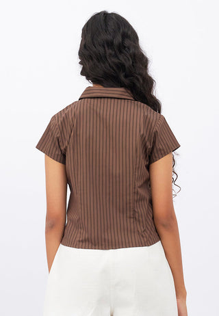 Zip Up Short Sleeve Fitted Shirt