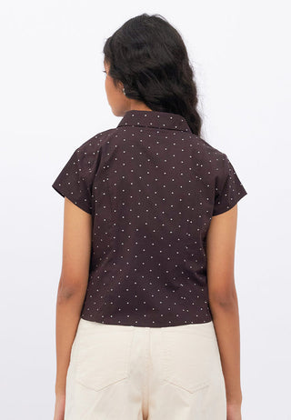 Zip Up Short Sleeve Fitted Shirt