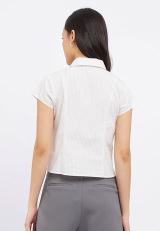 Zip Up Short Sleeve Fitted Shirt