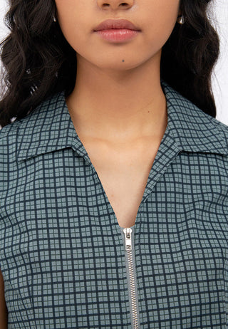 V-Neck Zip Up Shirt