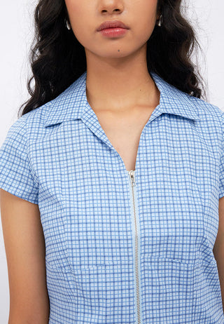 V-Neck Zip Up Shirt