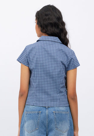 V-Neck Zip Up Shirt