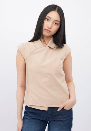 Asymmetric Short Sleeve Blouse