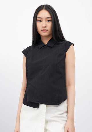 Asymmetric Short Sleeve Blouse