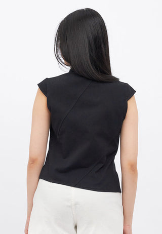 Asymmetric Short Sleeve Blouse