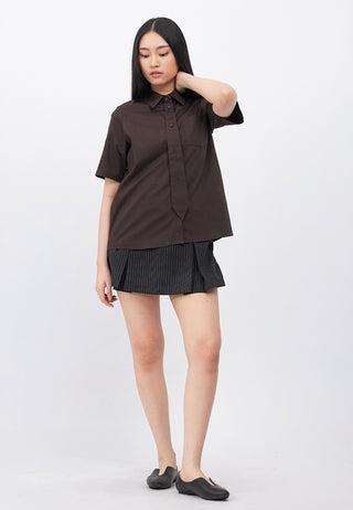 Oversized Tie Detail Short Sleeve Shirt