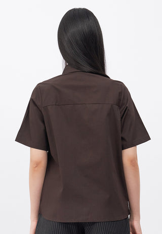 Oversized Tie Detail Short Sleeve Shirt