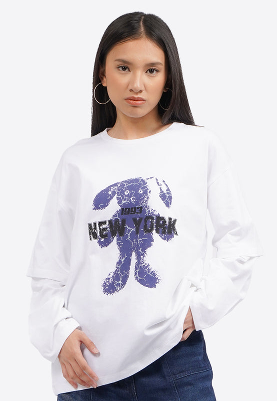 Double Layer Long Graphic T-Shirt – COLORBOX Indonesia