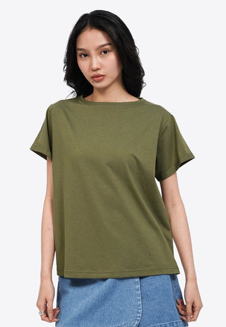 Rolled Up Sleeve Loose T-Shirt