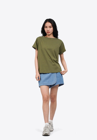 Rolled Up Sleeve Loose T-Shirt