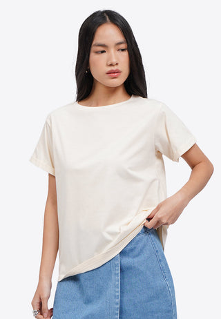 Rolled Up Sleeve Loose T-Shirt