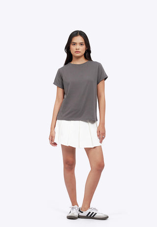 Loose T-Shirt with Roll Up Sleeve