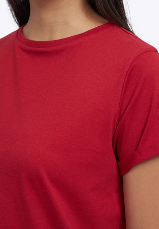 Loose T-Shirt with Roll Up Sleeve