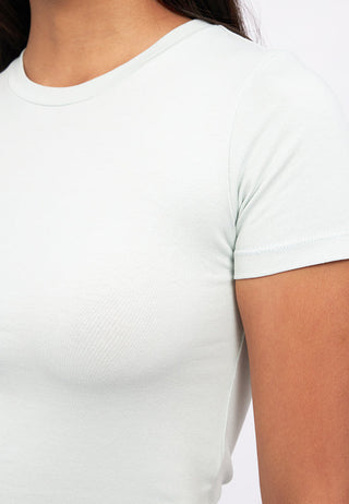Basic Short Sleeve Fitted Crop T-Shirt